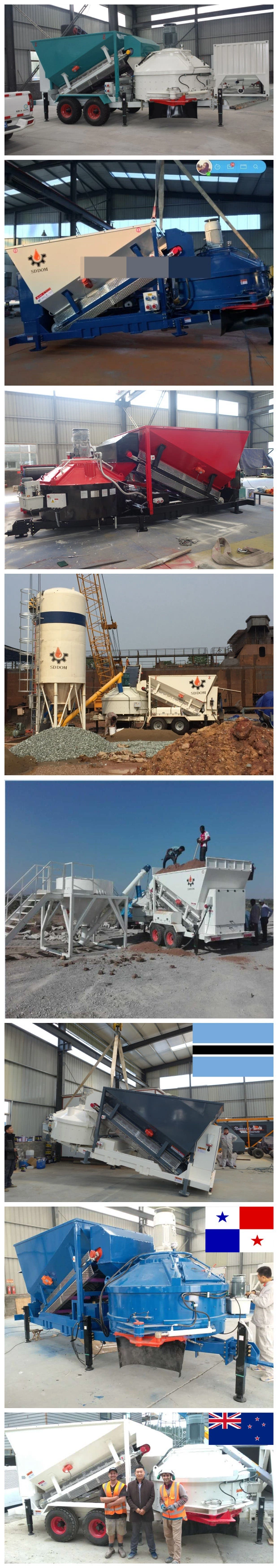 Small Mobile Portable 25m3/H 35m3/H Concrete Mixing Plant