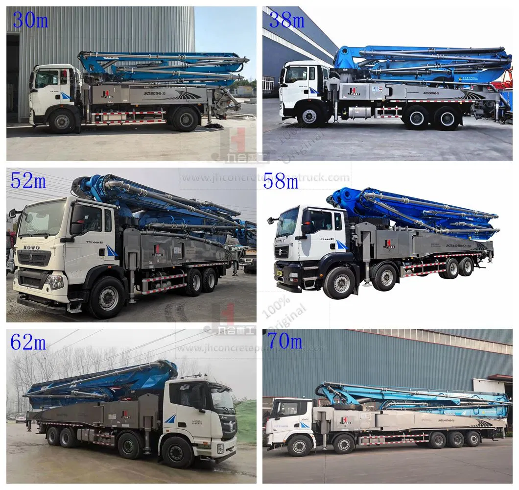 30m 38m 52m 58m 62m 70m Concrete Boom Pump Boom Concrete Pump Truck Mounted Concrete Boom Pump with Best Price for Sale