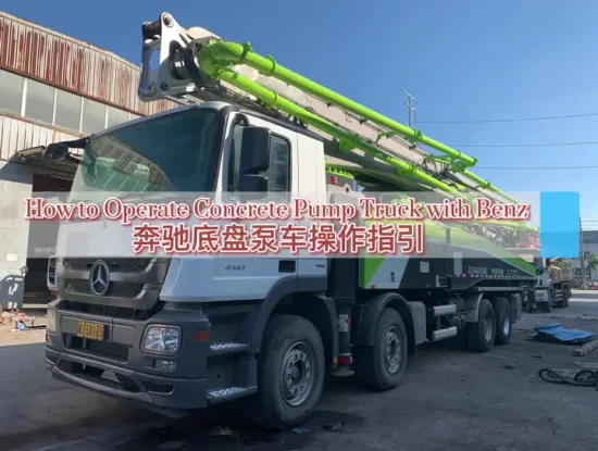 60m Zoomlion Renewed Beton Pump Mercedes Benz 6 Boom Section Pumping Truck Mounted Used Concrete Pump